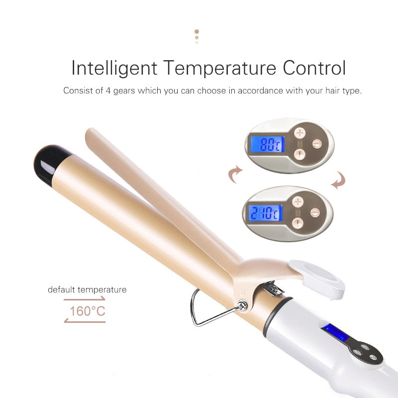 TINTON LIFE Electric Professional Ceramic Hair Curler Lcd Curling Iron Roller Curls Wand Waver Fashion Styling Tools
