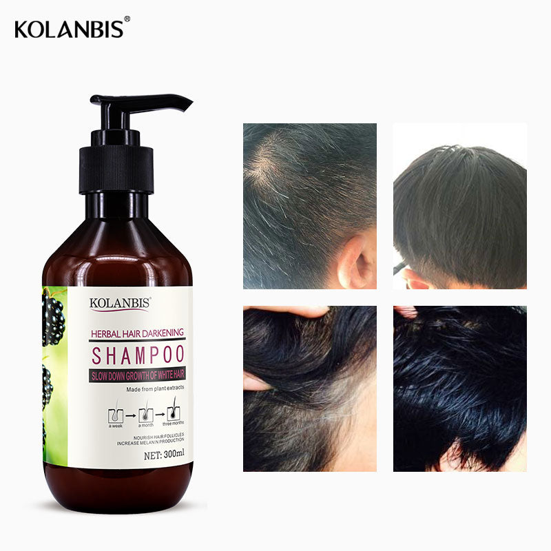 organic black hair care product hair shampoo and  cure white hair oil spray set for  anti gray hair treatment no side effect