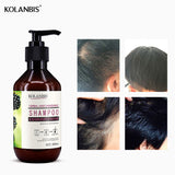 organic black hair care product hair shampoo and  cure white hair oil spray set for  anti gray hair treatment no side effect