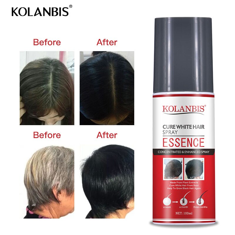 organic black hair care product hair shampoo and  cure white hair oil spray set for  anti gray hair treatment no side effect