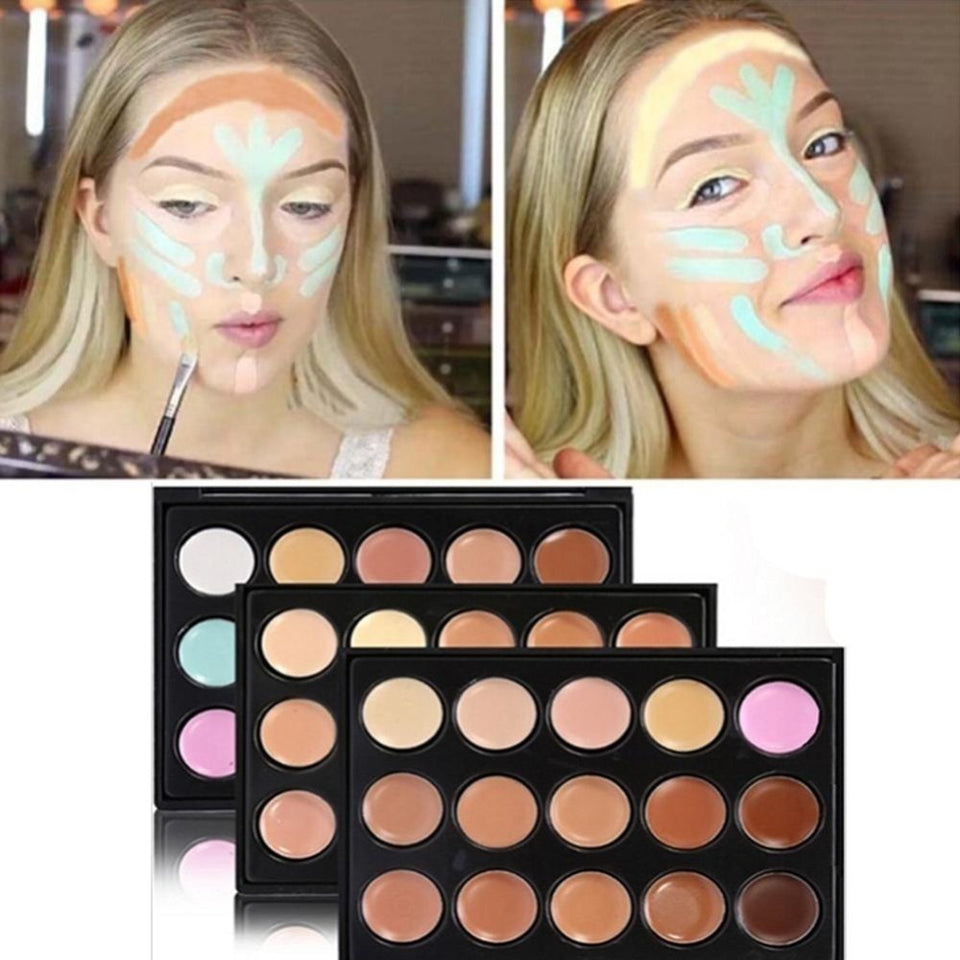 15 colors Professional concealer palettes makeup Cream Base Foundation Palettes Matte Face Contouring cosmetic Concealer palette