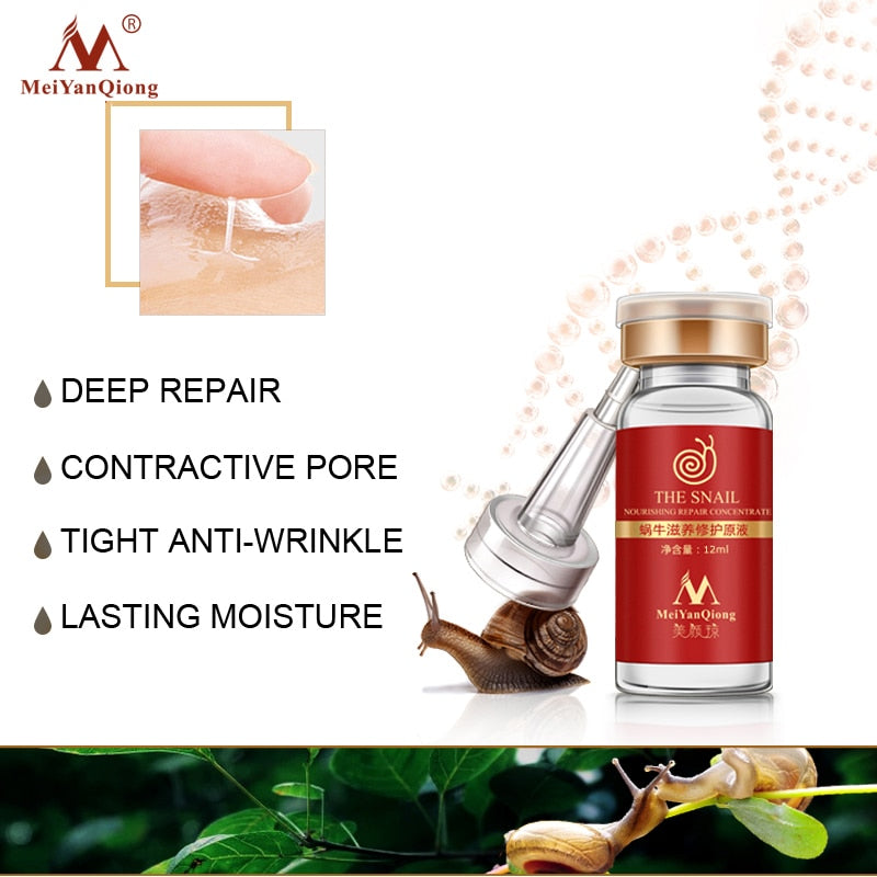 High quality snail100% essence hyaluronic acid liquid whitening spot essence shrink pores ampoule anti-acne regenerative essence