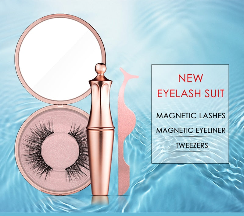 2019 New Hot Magnetic Liquid Eyeliner & Magnetic False Eyelashes & Tweezer Set Waterproof Long Lasting Eyeliner False Eyelashes