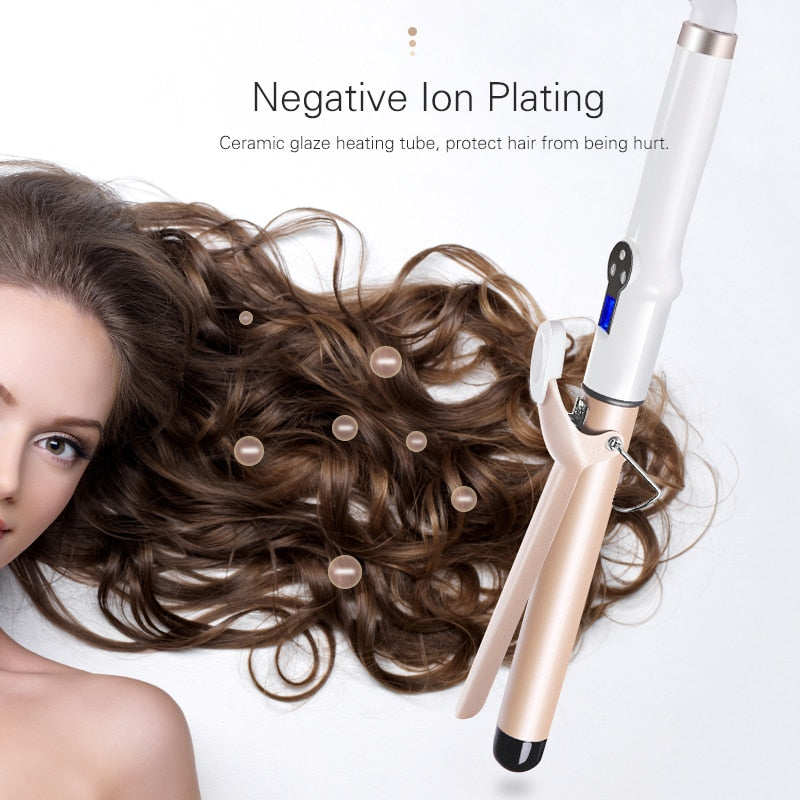 TINTON LIFE Electric Professional Ceramic Hair Curler Lcd Curling Iron Roller Curls Wand Waver Fashion Styling Tools