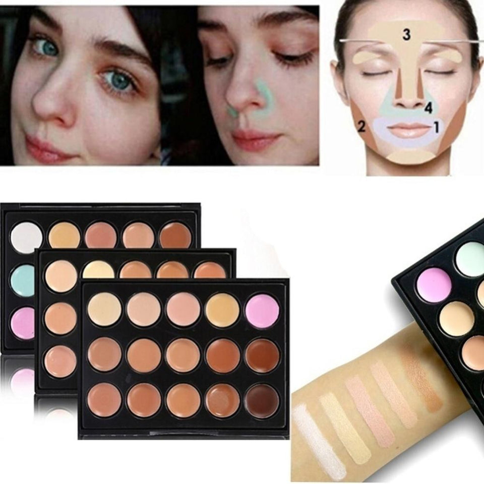 15 colors Professional concealer palettes makeup Cream Base Foundation Palettes Matte Face Contouring cosmetic Concealer palette