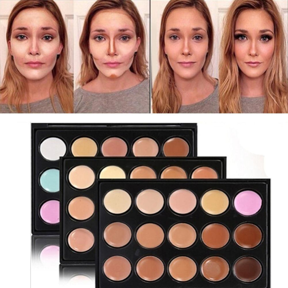 15 colors Professional concealer palettes makeup Cream Base Foundation Palettes Matte Face Contouring cosmetic Concealer palette
