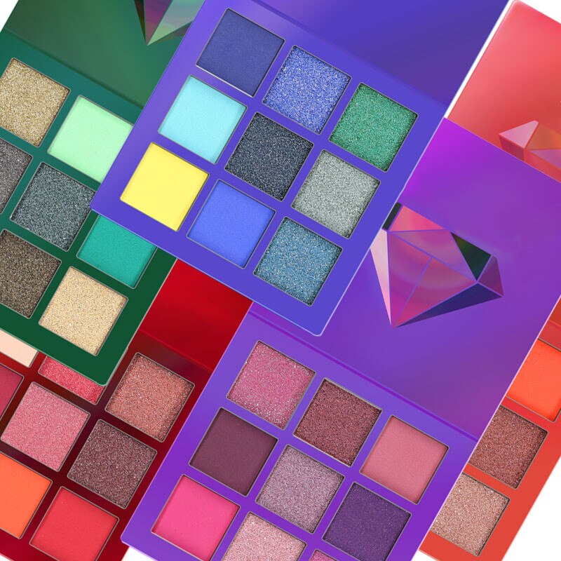 9Colors adds a mirror Glitter Eyeshadow Makeup Pallete Matte Eye shadow Palette Shine Diamond Eyeshadow Powder Pigment Cosmetics