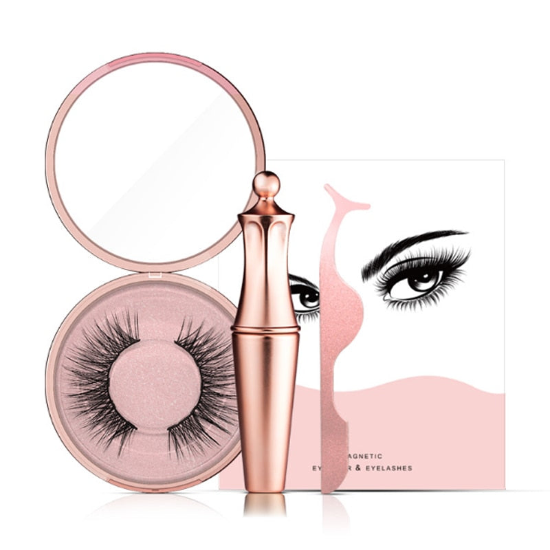 2019 New Hot Magnetic Liquid Eyeliner & Magnetic False Eyelashes & Tweezer Set Waterproof Long Lasting Eyeliner False Eyelashes