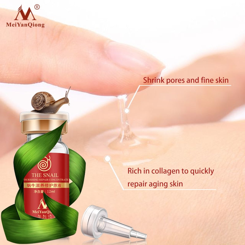 High quality snail100% essence hyaluronic acid liquid whitening spot essence shrink pores ampoule anti-acne regenerative essence