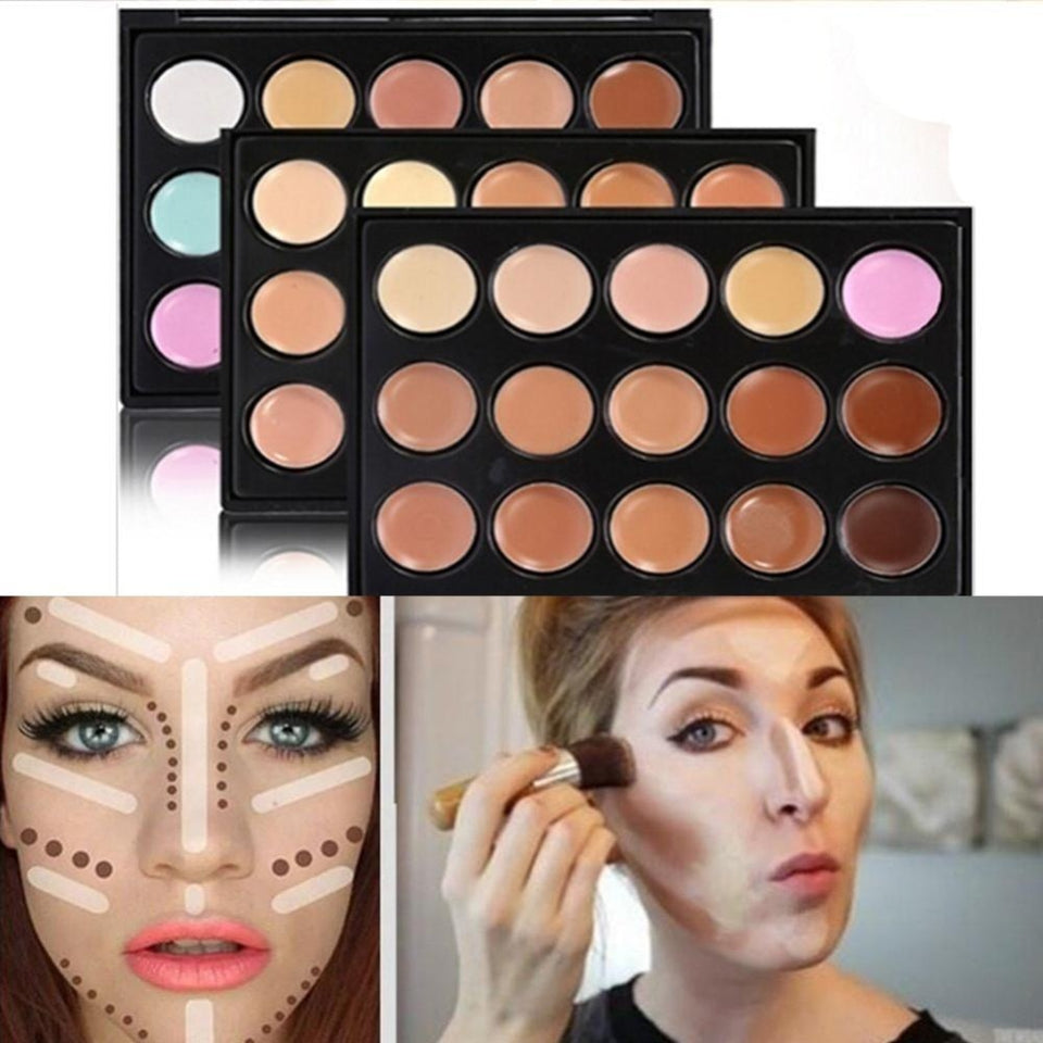 15 colors Professional concealer palettes makeup Cream Base Foundation Palettes Matte Face Contouring cosmetic Concealer palette