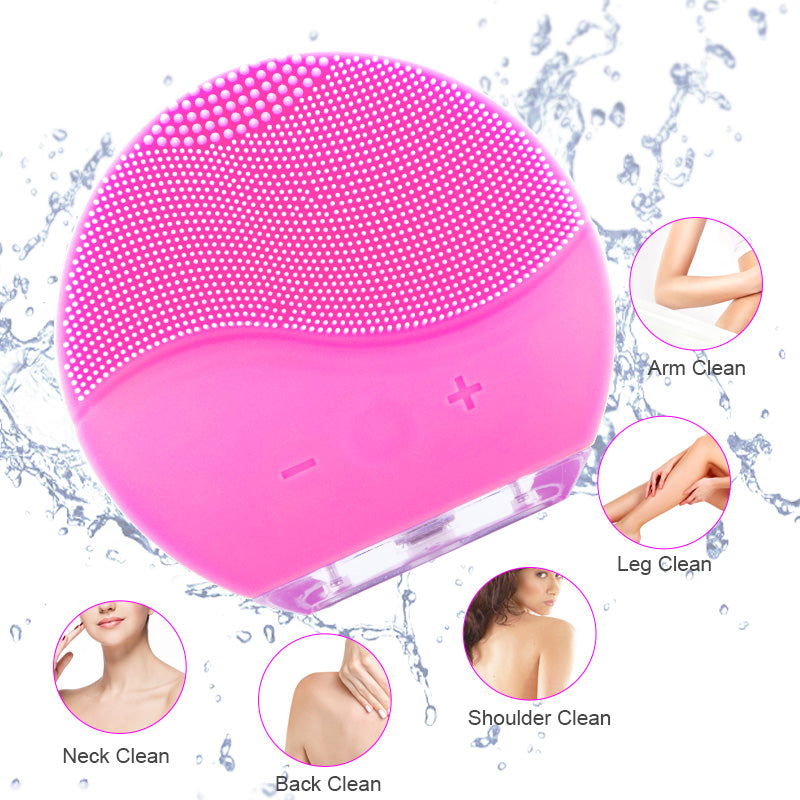 Face Cleaning Brush Electric Facial Cleanser Washing Brush Mini Electric Facial Brush Waterproof Silicone Facial Brush